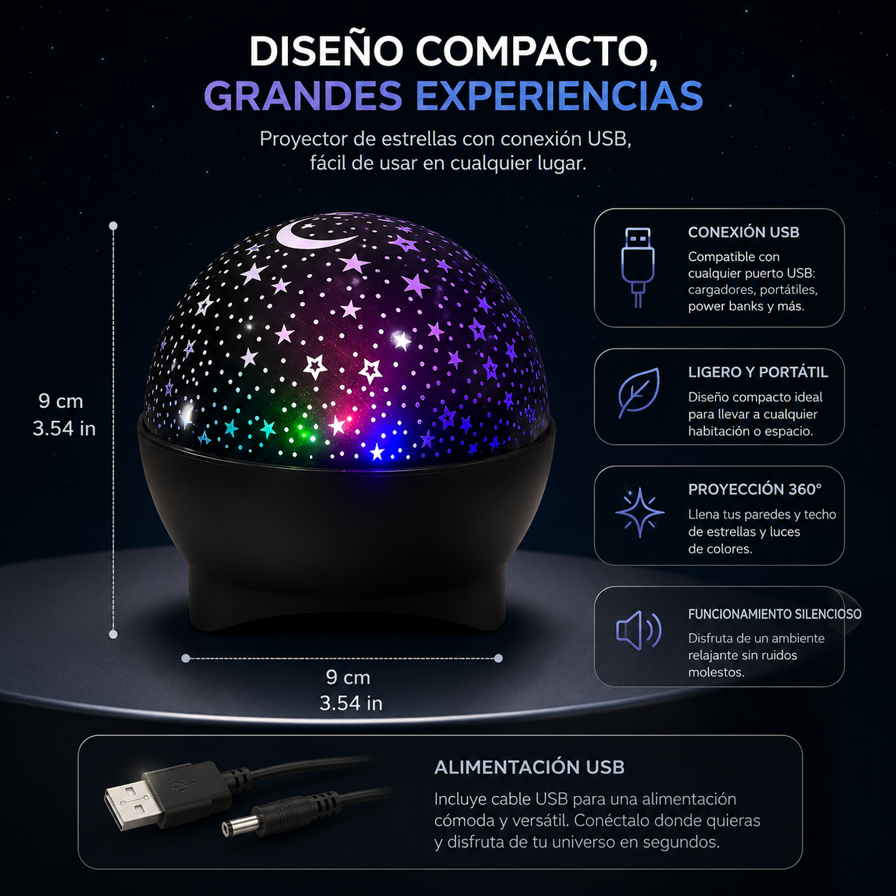 NovaGalaxy | Proyector de Estrellas LED